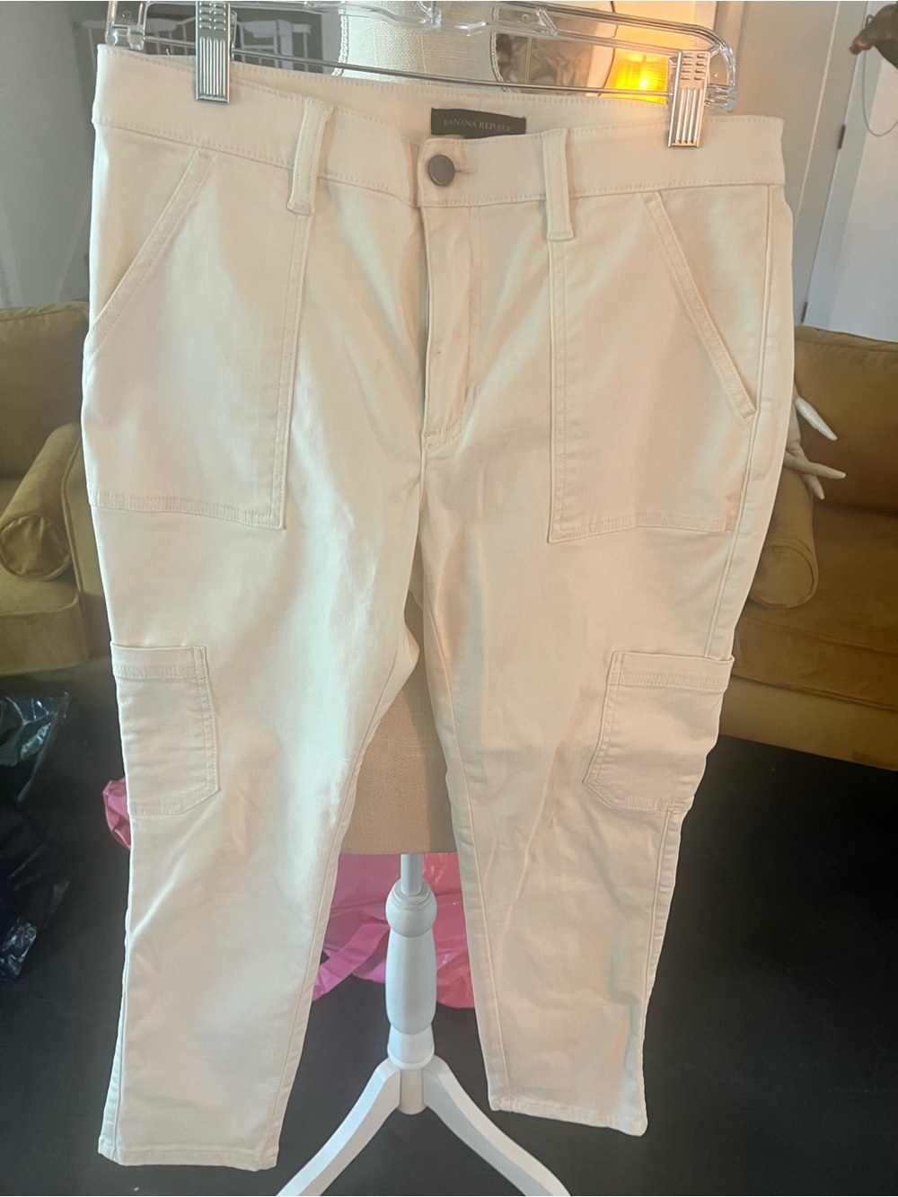 Banana Republic white Cropped Cargo Jeans